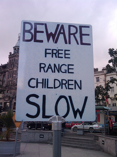sign: beware of free range children